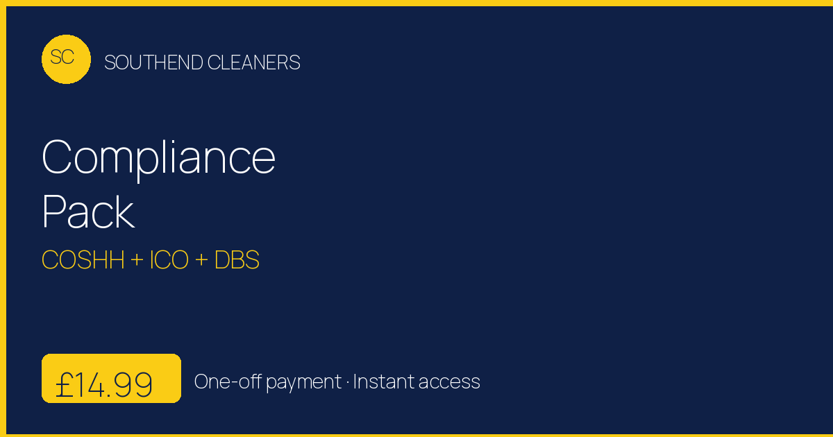 Cover image for “Southend Cleaners Compliance Pack”